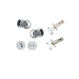 Guildford Knob - Round Rose Privacy Kit with Separate Privacy Turn in Polished Chrome - privacy set configuration