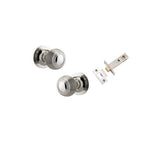 Guildford Knob - Round Rose Passage Kit in Polished Nickel - finish and profile close-up