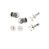Guildford Knob - Round Rose Privacy Kit with Separate Privacy Turn in Polished Nickel - privacy set configuration