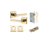 Baltimore Lever - Square Rose Entrance Kit with Separate High Security Lock
