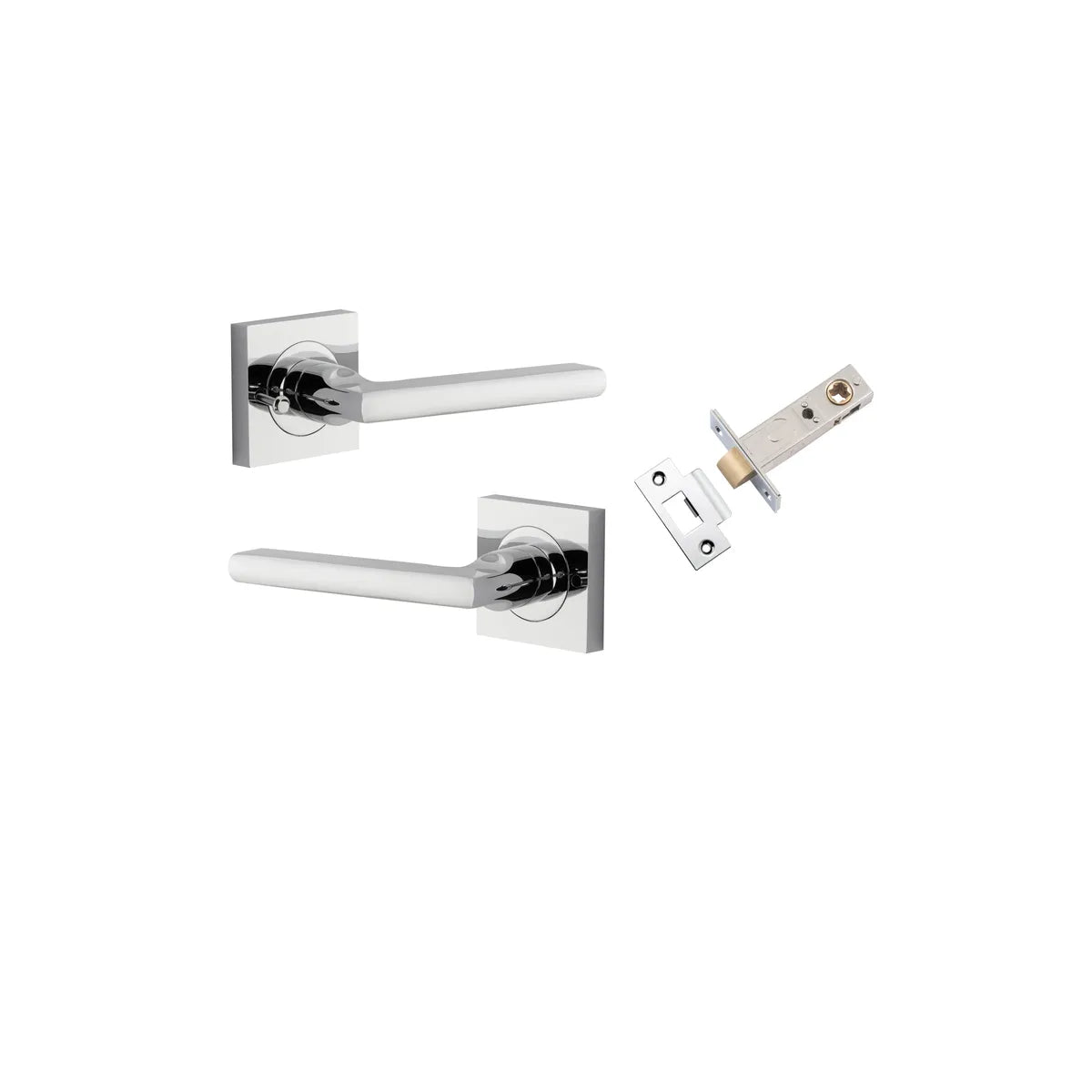 Baltimore Lever - Square Rose (Inbuilt Privacy) in Brushed Chrome - privacy set configuration (5 of 7)