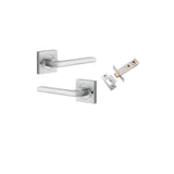 Baltimore Lever - Square Rose (Inbuilt Privacy) in Brushed Chrome - privacy set configuration