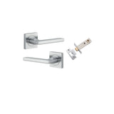 Baltimore Lever - Square Rose Passage Kit in Brushed Chrome - angled product view