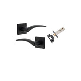 Oxford Lever - Square Rose Passage Kit in Matt Black - angled product view