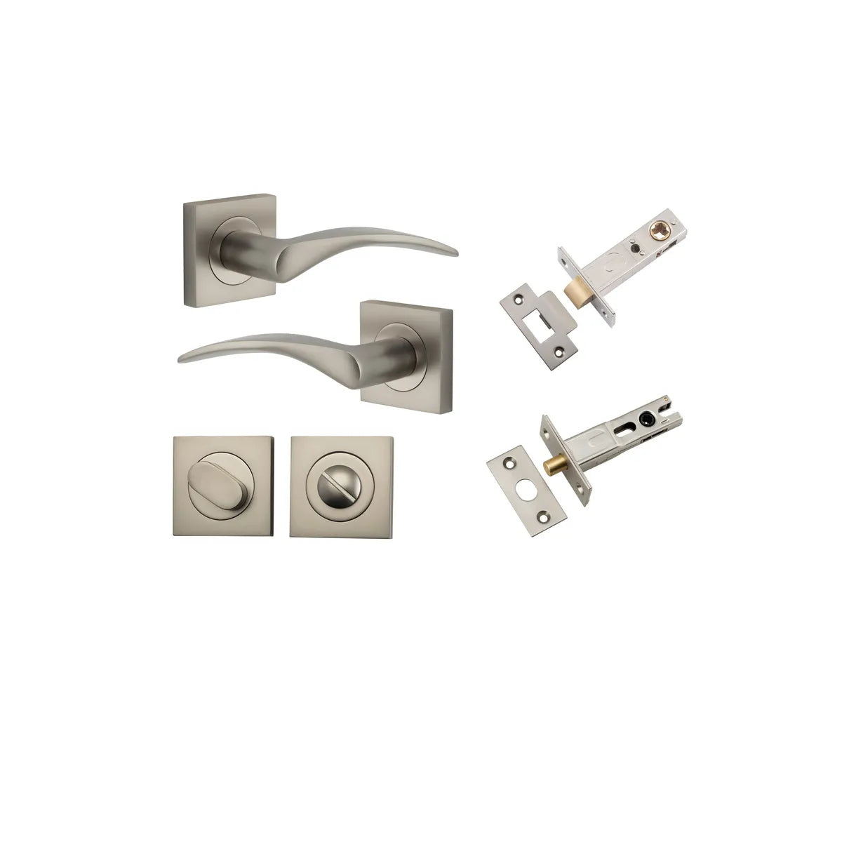Oxford Lever - Square Rose Privacy Kit with Separate Privacy Turn