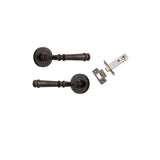 Verona Lever - Round Rose Passage Kit in Signature Brass - front view