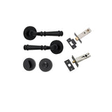 Verona Lever - Round Rose Privacy Kit with Separate Privacy Turn in Matt Black - privacy set configuration