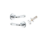 Verona Lever - Round Rose (Inbuilt Privacy) in Polished Chrome - privacy set configuration