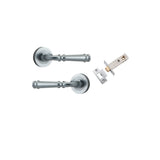 Verona Lever - Round Rose Passage Kit in Brushed Chrome - angled product view