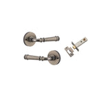 Verona Lever - Round Rose (Inbuilt Privacy) in Distressed Nickel - privacy set configuration