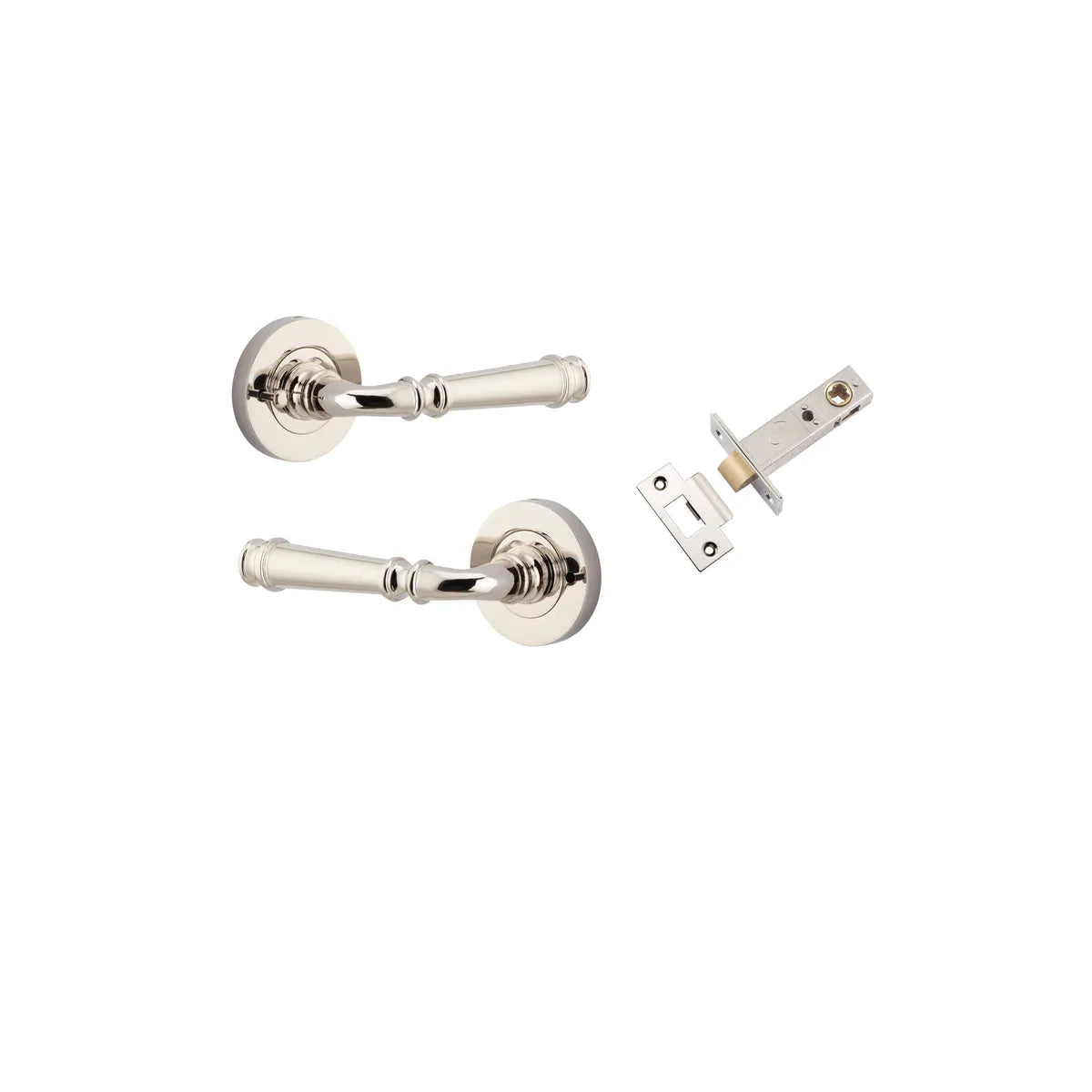 Verona Lever - Round Rose (Inbuilt Privacy) in Brushed Chrome - privacy set configuration (7 of 9)