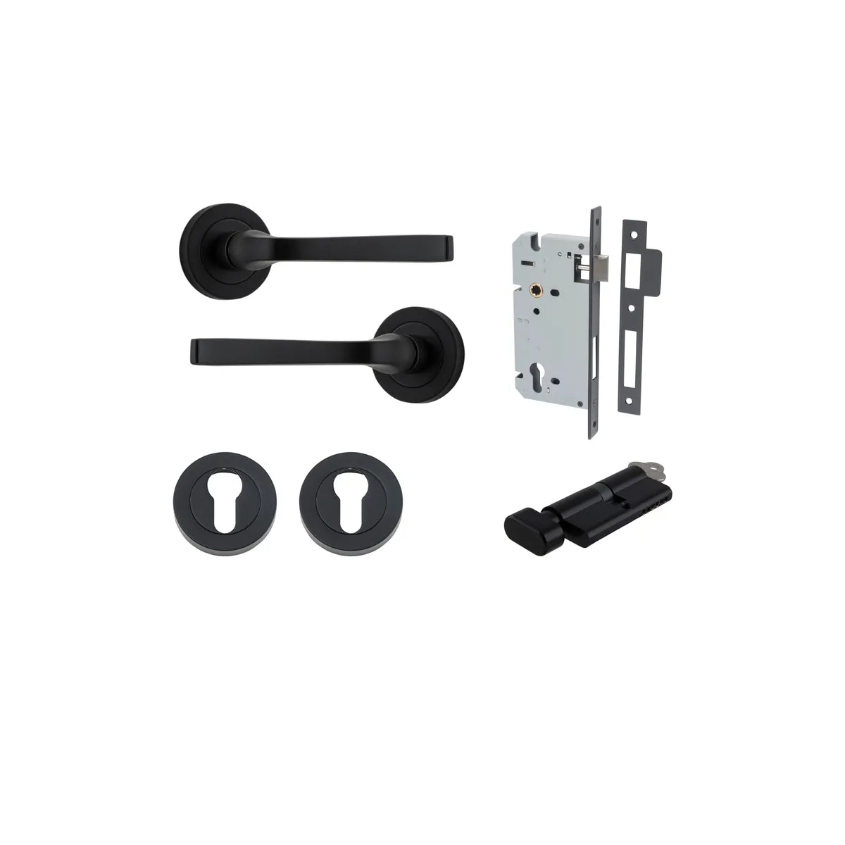 Annecy Lever - Round Rose Entrance Kit with Separate High Security Lock - entrance set configuration (13 of 18)