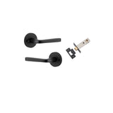 Annecy Lever - Round Rose (Inbuilt Privacy) in Matt Black - privacy set configuration