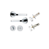 Annecy Lever - Round Rose Privacy Kit with Separate Privacy Turn in Polished Chrome - privacy set configuration