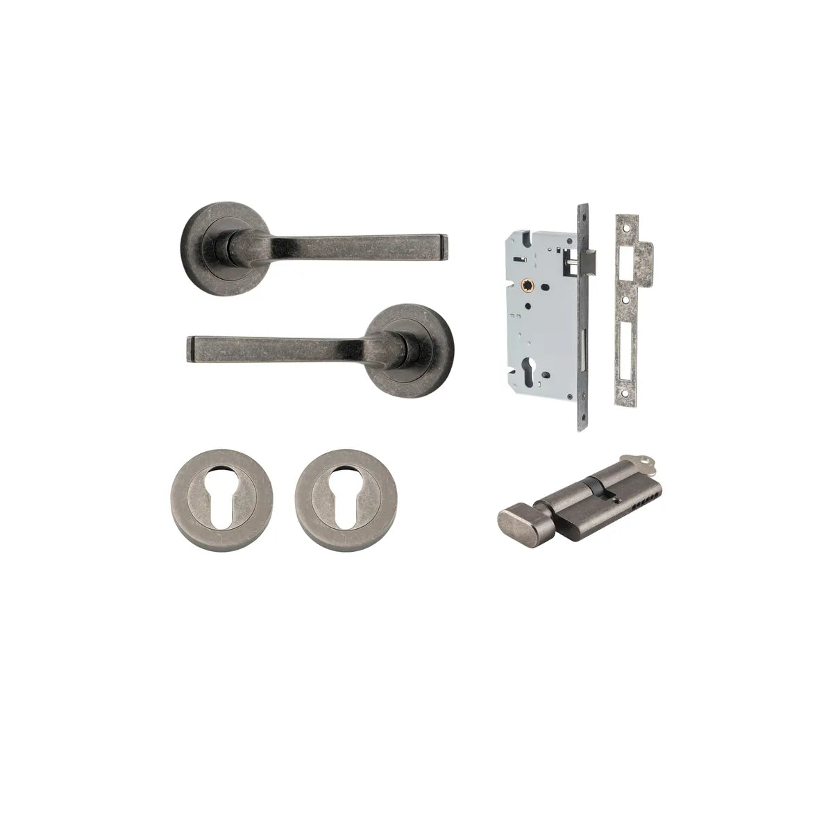 Annecy Lever - Round Rose Entrance Kit with Separate High Security Lock - entrance set configuration (12 of 18)