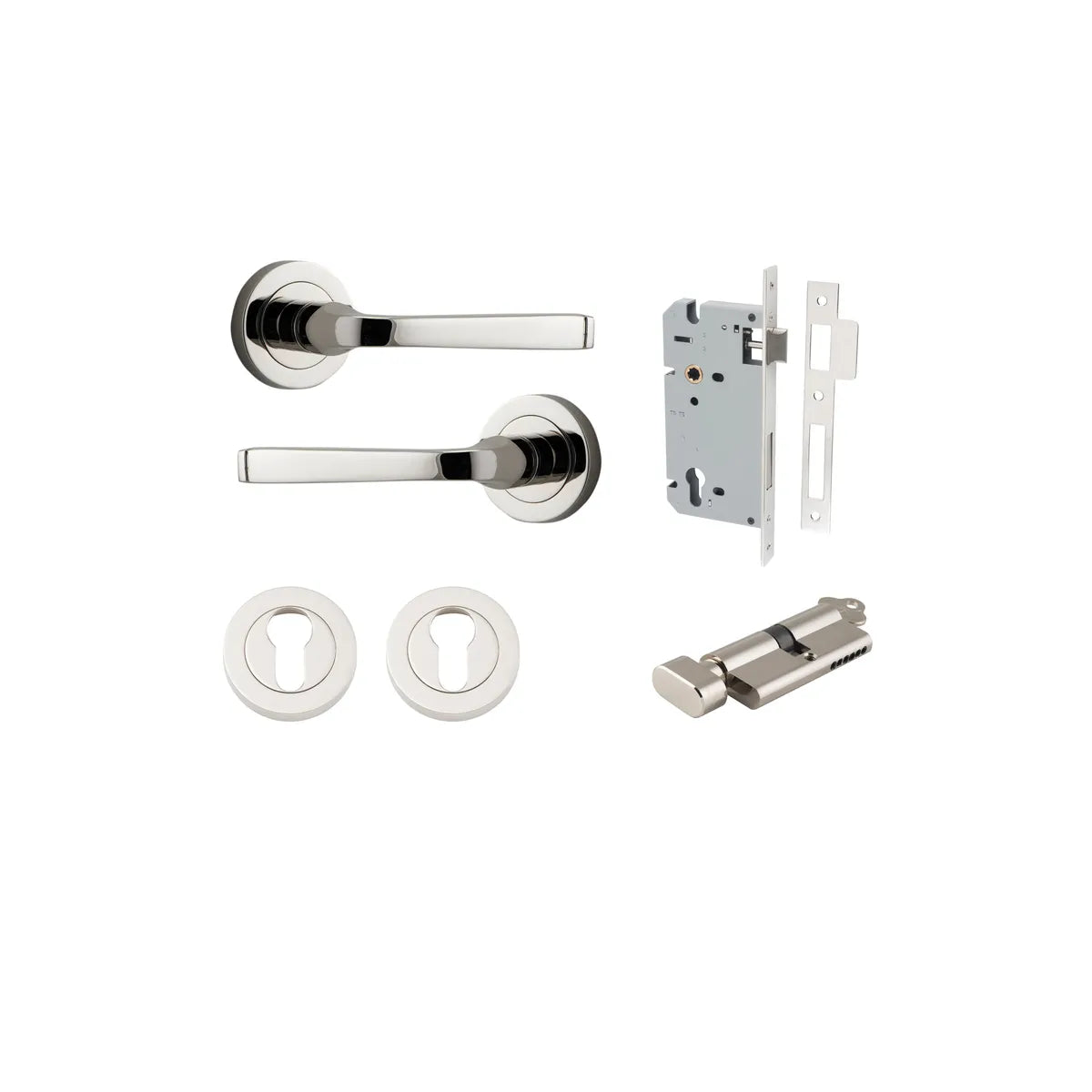Annecy Lever - Round Rose Entrance Kit with Separate High Security Lock - entrance set configuration (16 of 18)