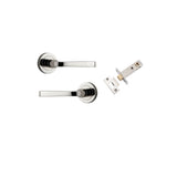 Annecy Lever - Round Rose Passage Kit in Polished Nickel - finish and profile close-up