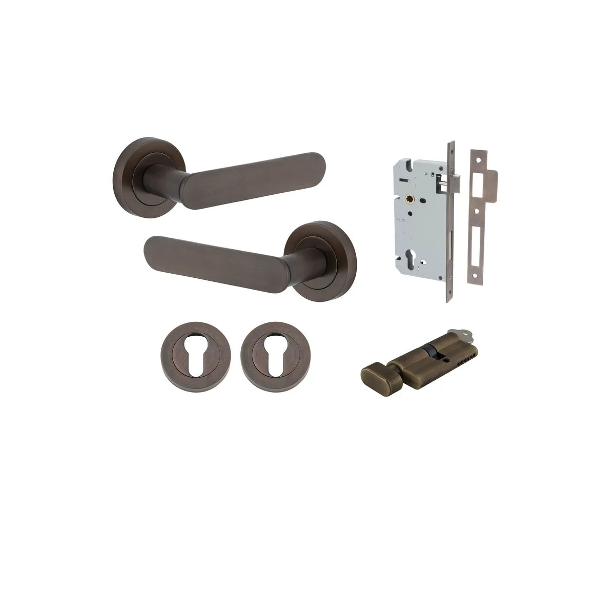 Bronte Lever - Round Rose Entrance Kit with High Security Lock - entrance set configuration (14 of 14)