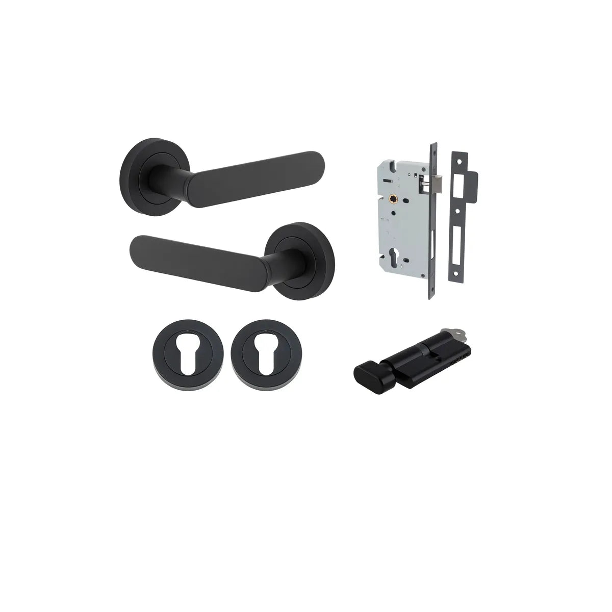 Bronte Lever - Round Rose Entrance Kit with High Security Lock - entrance set configuration (10 of 14)