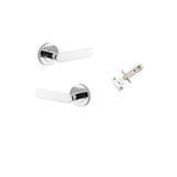 Bronte Lever - Round Rose Privacy Kit (Inbuilt Privacy) in Polished Chrome - privacy set configuration