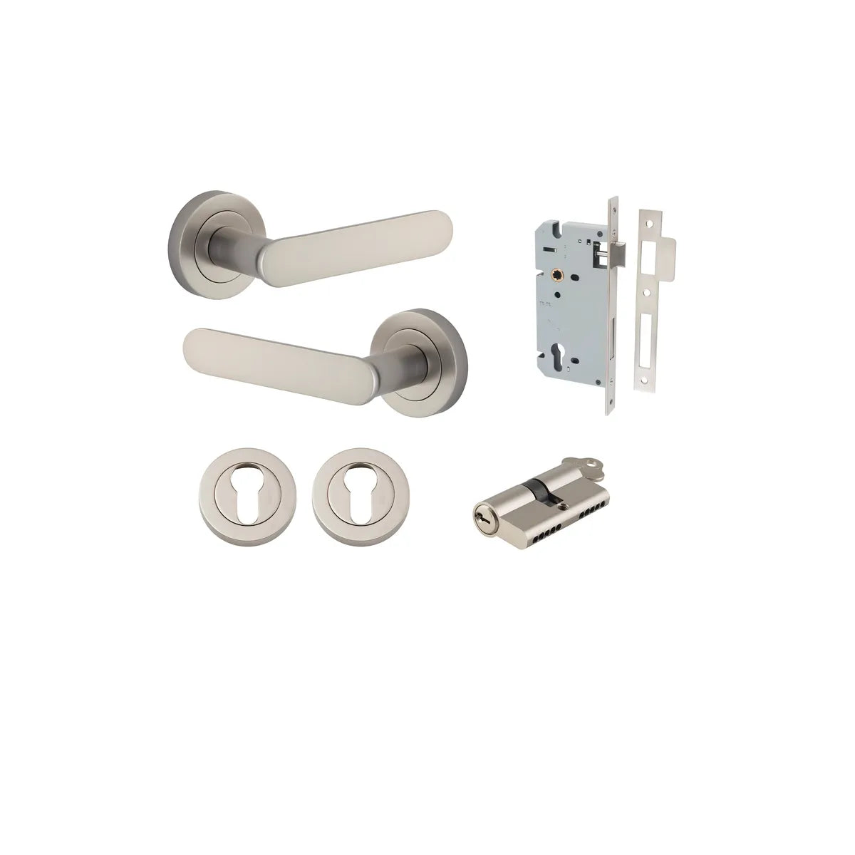 Bronte Lever - Round Rose Entrance Kit with High Security Lock - entrance set configuration (6 of 14)