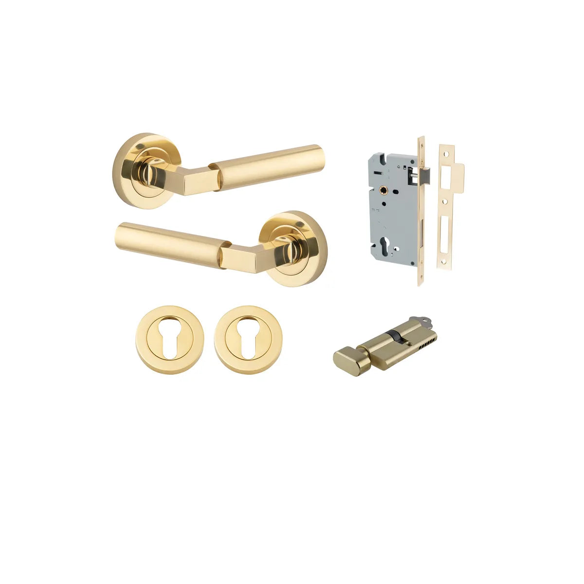 Berlin Lever - Round Rose Entrance Kit with High Security Lock - entrance set configuration (11 of 14)