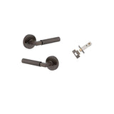 Berlin Lever - Round Rose Privacy Kit (Inbuilt Privacy) in Signature Brass - privacy set configuration