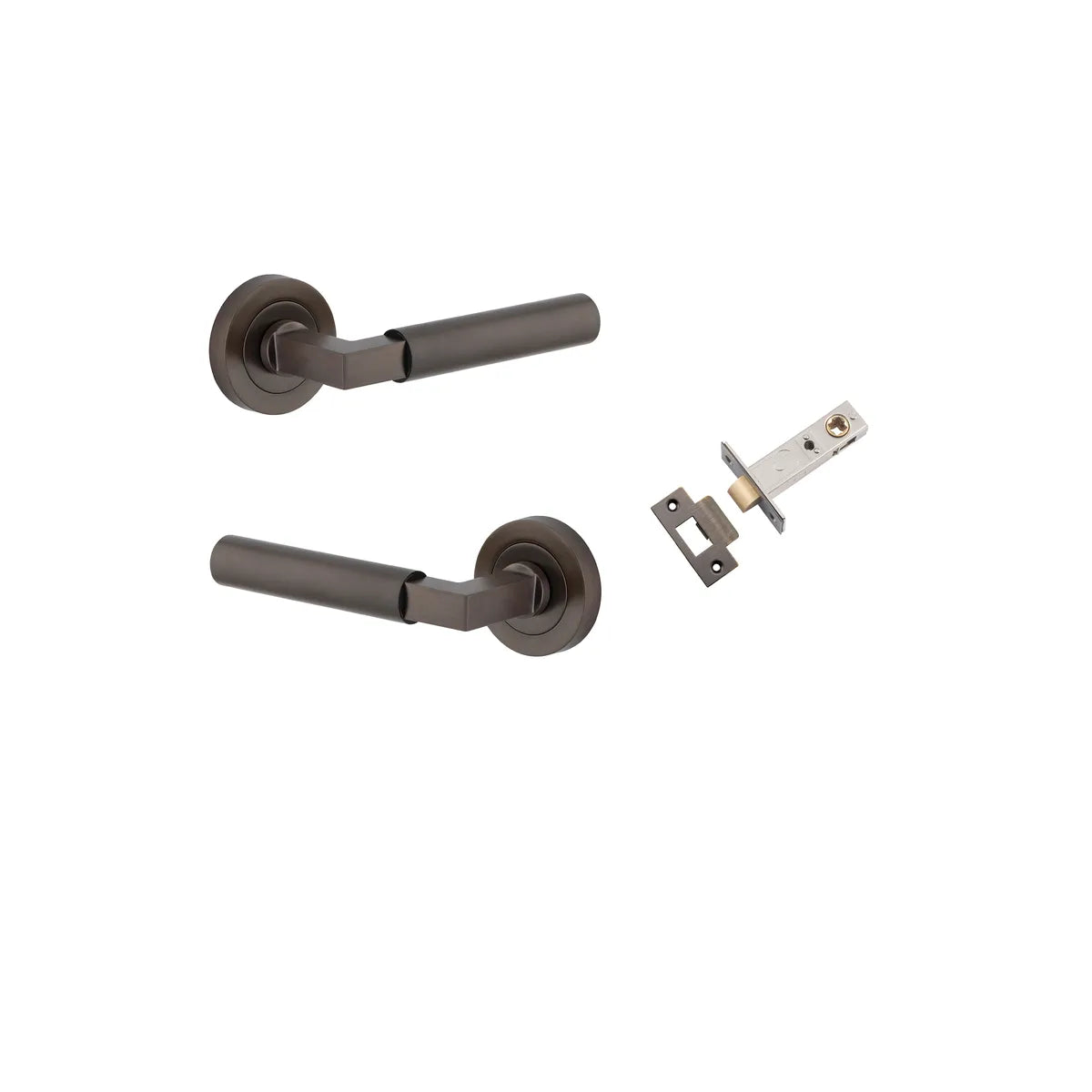 Berlin Lever - Round Rose Passage Kit in Signature Brass - finish and profile close-up