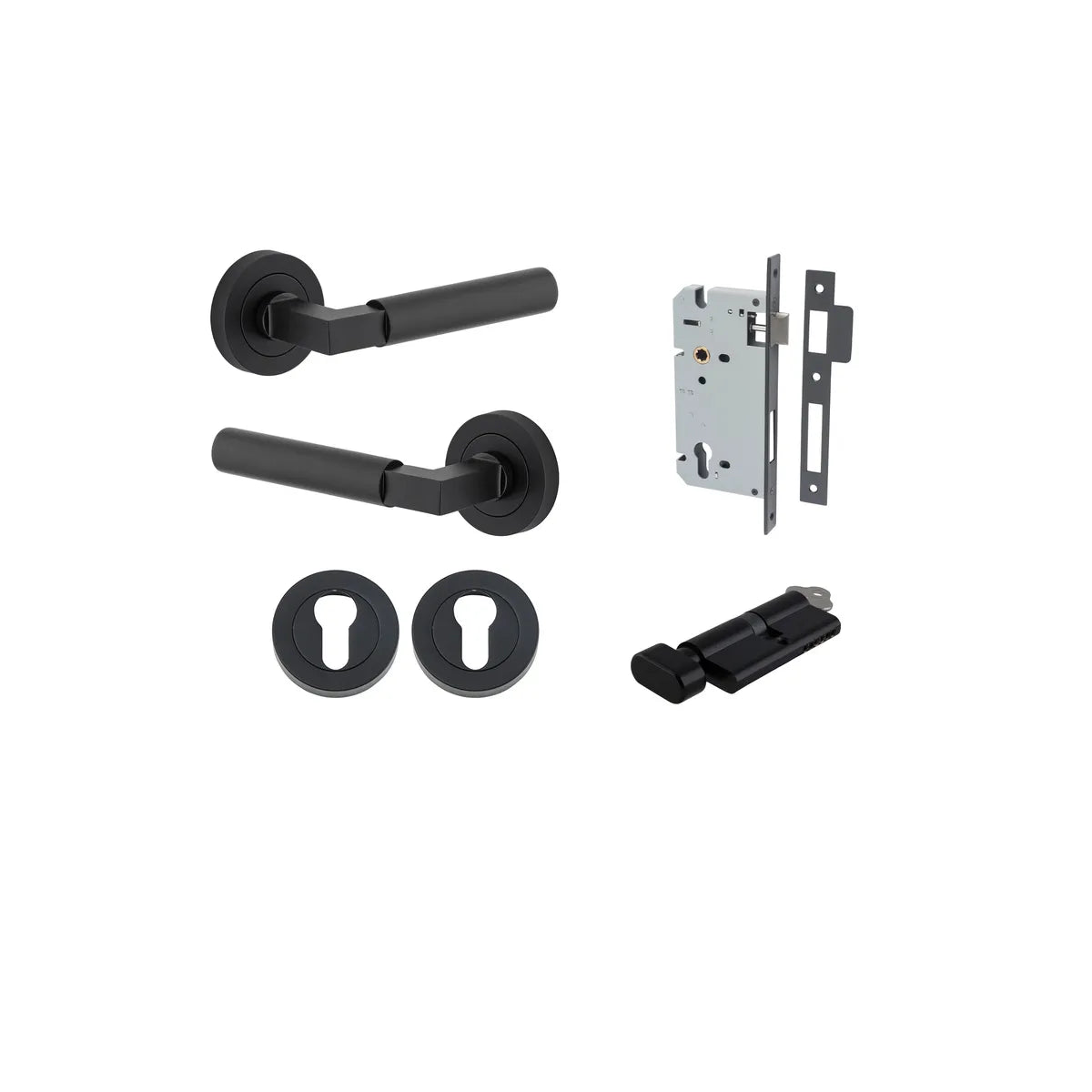 Berlin Lever - Round Rose Entrance Kit with High Security Lock - entrance set configuration (10 of 14)