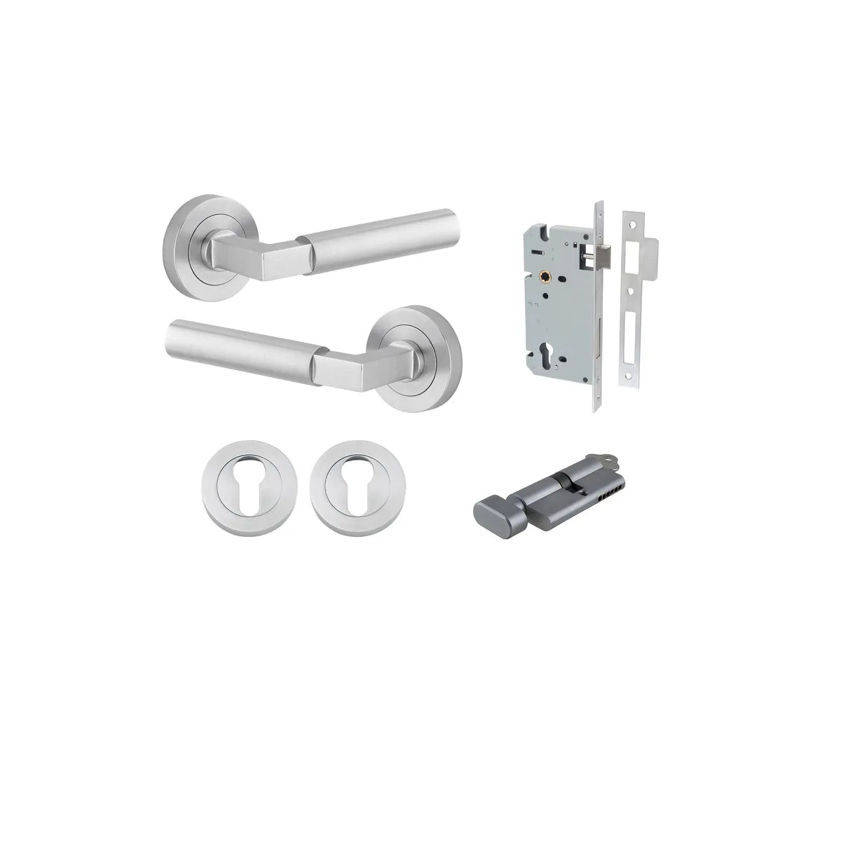 Berlin Lever - Round Rose Entrance Kit with High Security Lock - entrance set configuration (9 of 14)