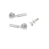 Berlin Lever - Round Rose Passage Kit in Brushed Chrome - angled product view