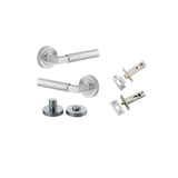 Berlin Lever - Round Rose Privacy Kit in Brushed Chrome - privacy set configuration