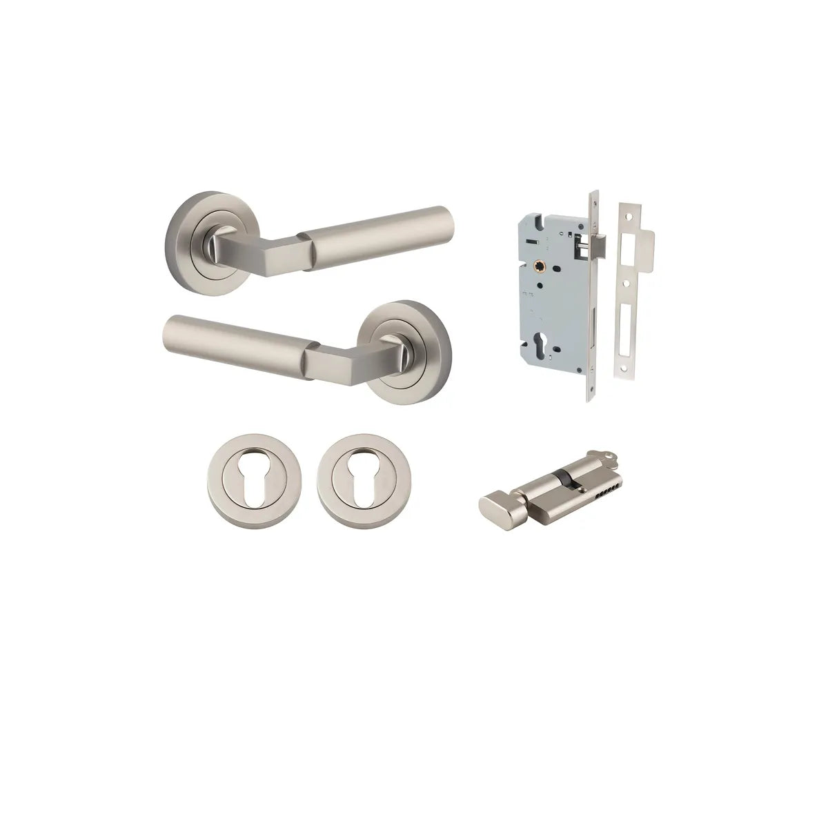 Berlin Lever - Round Rose Entrance Kit with High Security Lock - entrance set configuration (13 of 14)