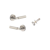 Berlin Lever - Round Rose Privacy Kit (Inbuilt Privacy) in Satin Nickel - privacy set configuration