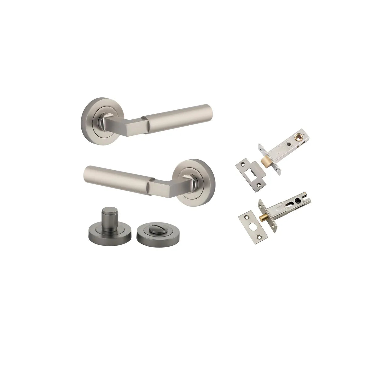 Berlin Lever - Round Rose Privacy Kit in Brushed Chrome - privacy set configuration (6 of 7)