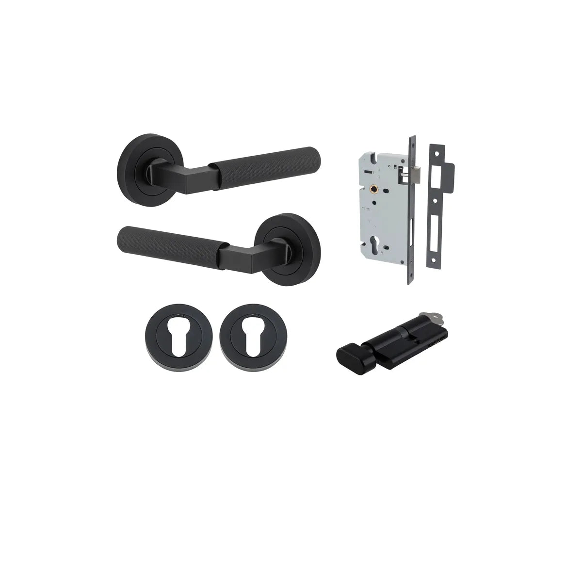 Brunswick Lever - Round Rose Entrance Kit with High Security Lock - entrance set configuration (9 of 12)