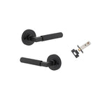 Brunswick Lever - Round Rose Privacy Kit (Inbuilt Privacy) in Matt Black - privacy set configuration