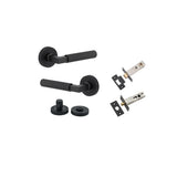 Brunswick Lever - Round Rose Privacy Kit in Matt Black - privacy set configuration