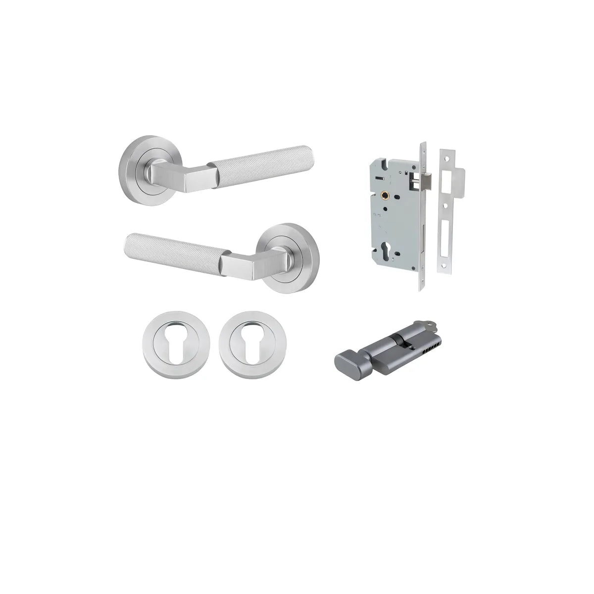 Brunswick Lever - Round Rose Entrance Kit with High Security Lock - entrance set configuration (7 of 12)