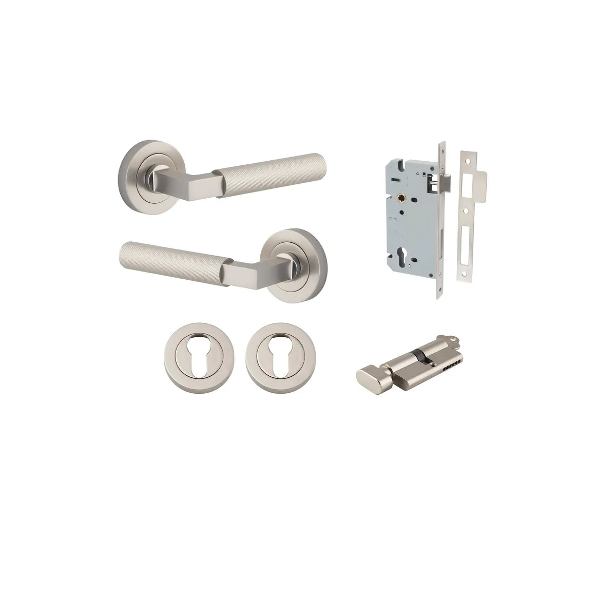Brunswick Lever - Round Rose Entrance Kit with High Security Lock - entrance set configuration (11 of 12)