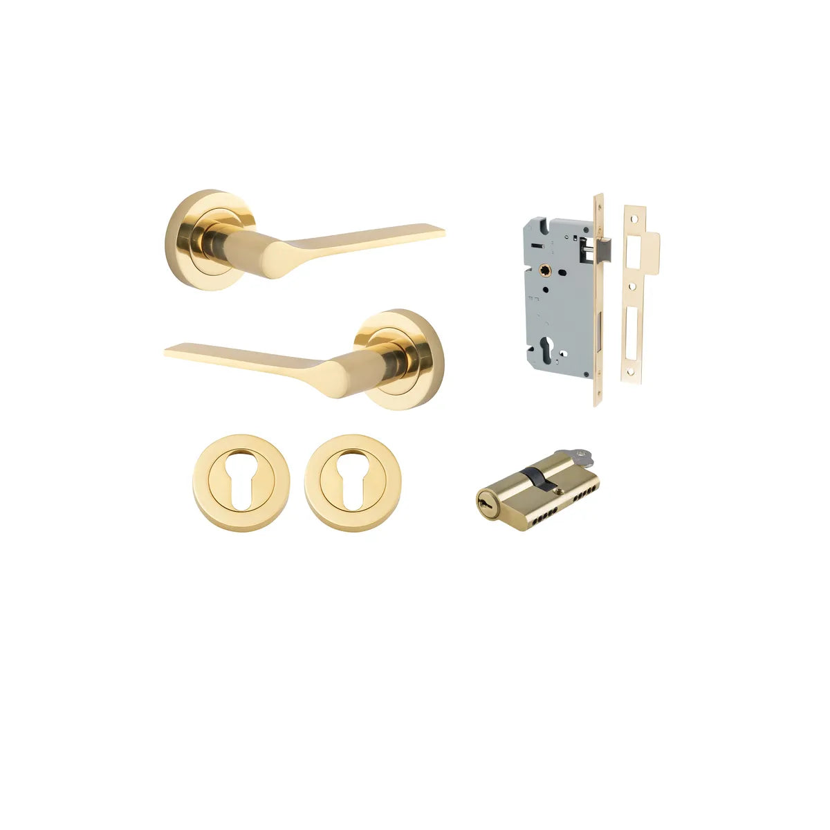Como Lever - Round Rose Entrance Kit with High Security Lock - entrance set configuration (4 of 14)