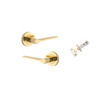 Como Lever - Round Rose Privacy Kit (Inbuilt Privacy) in Polished Brass - privacy set configuration