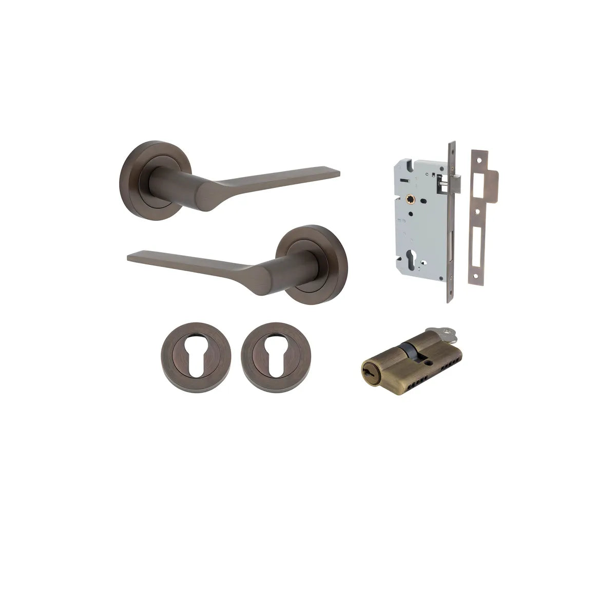Como Lever - Round Rose Entrance Kit with High Security Lock - entrance set configuration (7 of 14)