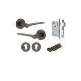 Como Lever - Round Rose Entrance Kit with High Security Lock in Brushed Chrome - entrance set configuration (14 of 14)