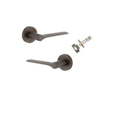 Como Lever - Round Rose Passage Kit in Brushed Chrome - finish and profile close-up