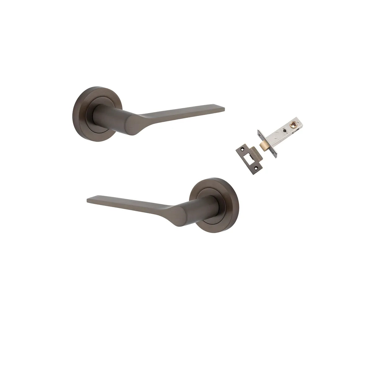 Como Lever - Round Rose Passage Kit in Brushed Chrome - finish and profile close-up