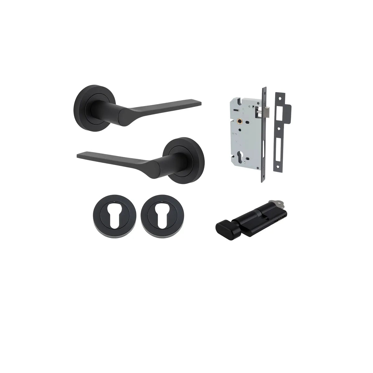 Como Lever - Round Rose Entrance Kit with High Security Lock - entrance set configuration (10 of 14)