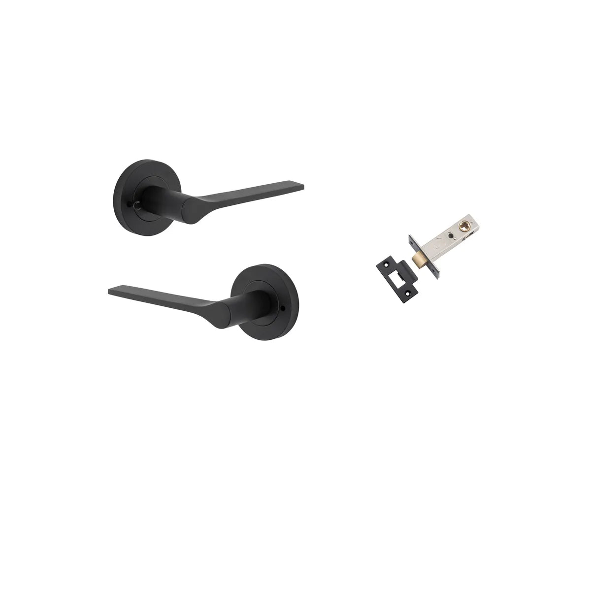 Como Lever - Round Rose Privacy Kit (Inbuilt Privacy) in Matt Black - privacy set configuration