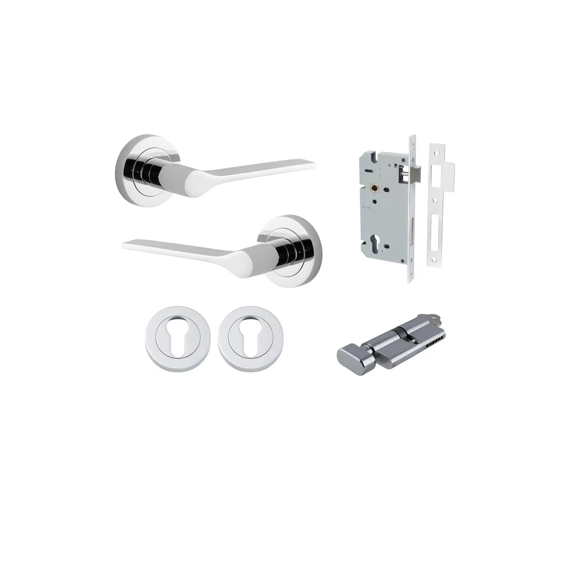 Como Lever - Round Rose Entrance Kit with High Security Lock - entrance set configuration (12 of 14)