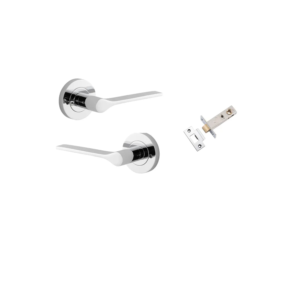 Como Lever - Round Rose Privacy Kit (Inbuilt Privacy) in Polished Chrome - privacy set configuration
